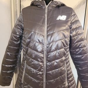 NEW GRAY HOODED COAT by NEW BALANCE